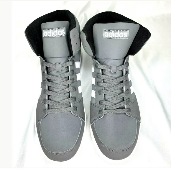 Adidas Mens Size US 13 VS Hoops Mid Grey and White - Picture 2 of 7